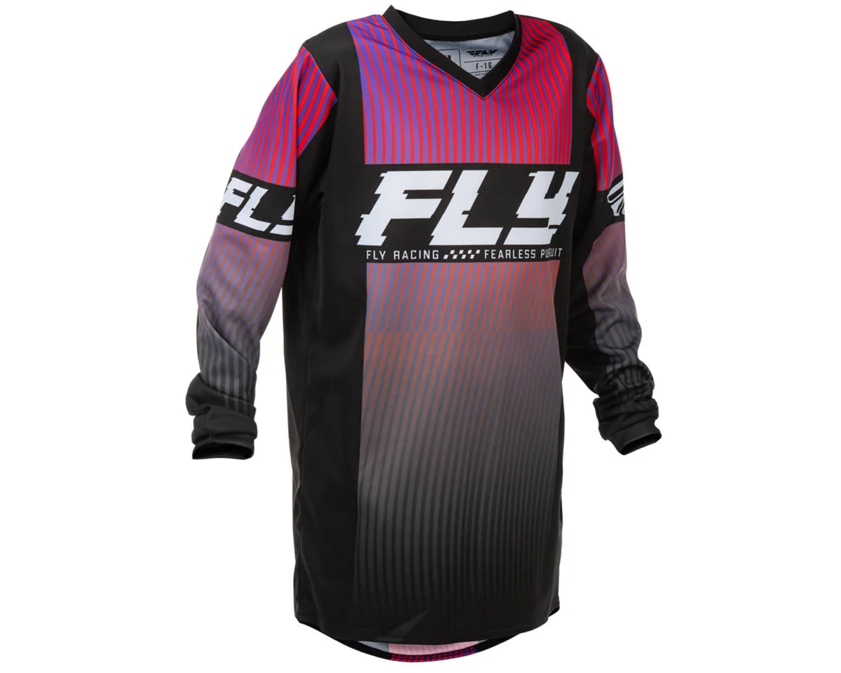 Fly Racing Youth F-16 Jersey (Black/Red/Purple) (Youth XL)